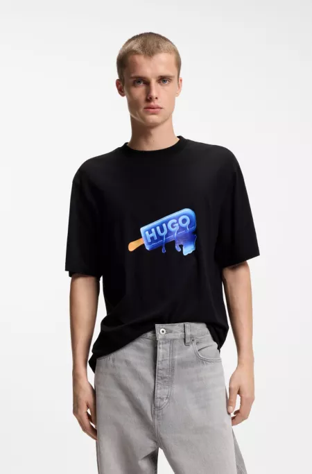 Cotton-jersey T-shirt with ice-lolly artwork