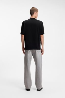 Camiseta de punto de algod&oacute;n con ilustraci&oacute;n de helado, Negro