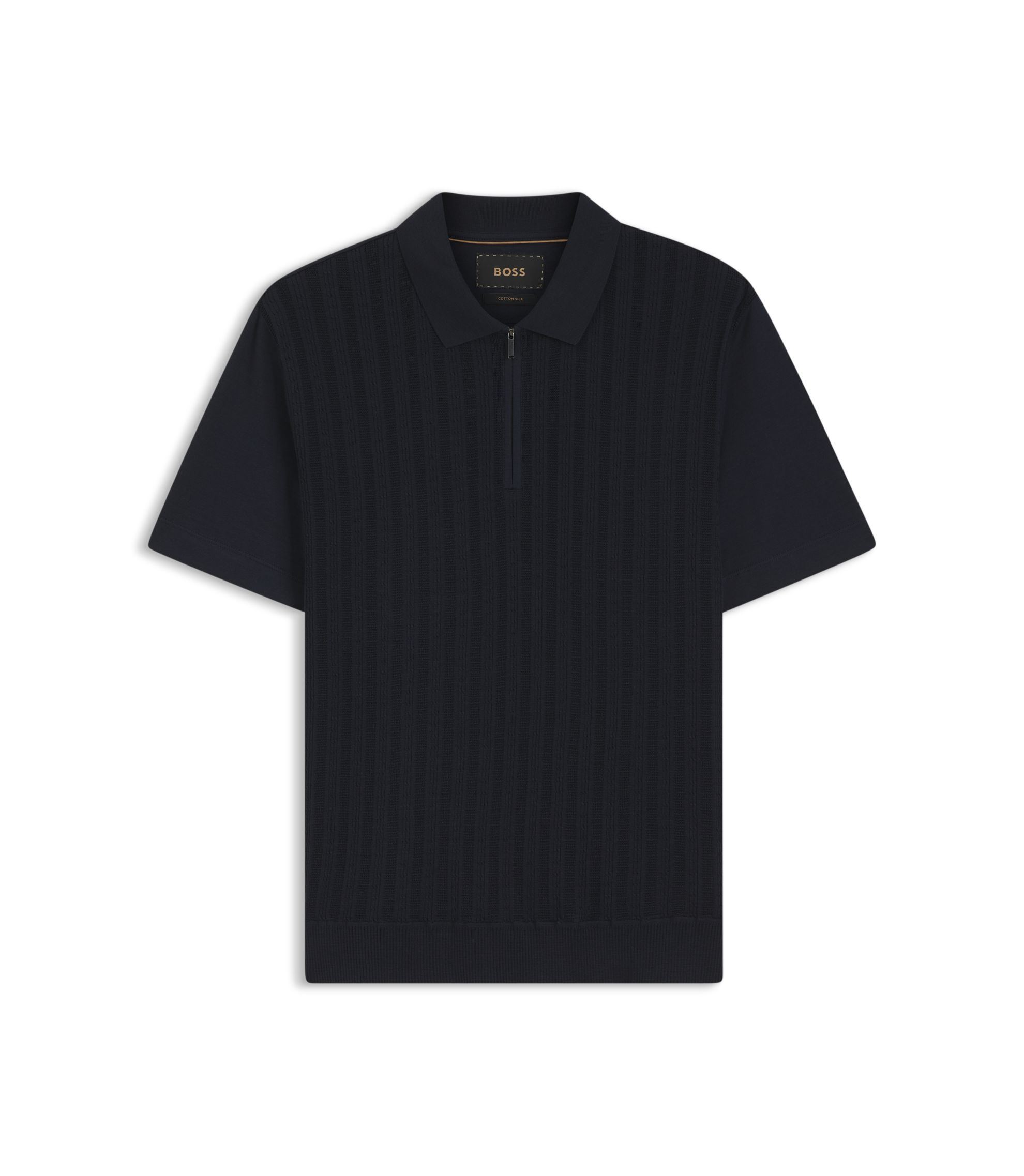 トップス SON OF THE CHEESE Linen Polo Black L The Linen Polo