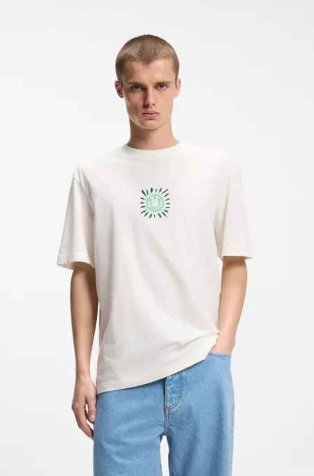 Printed-artwork T-shirt in cotton jersey
