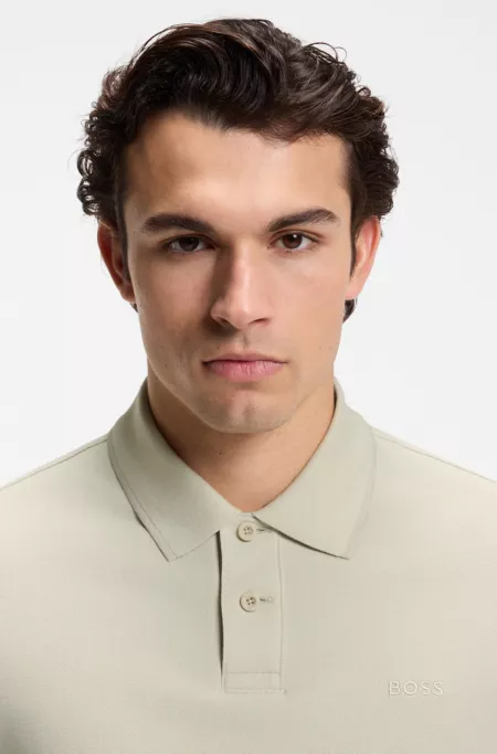Regular-fit polo shirt in honeycomb-structured cotton pique