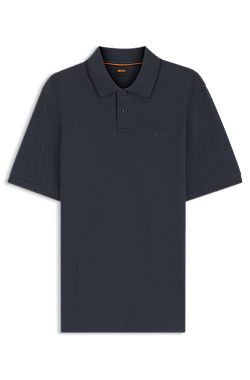 Polo regular fit de piqué de algodón con estructura de panal de abeja
