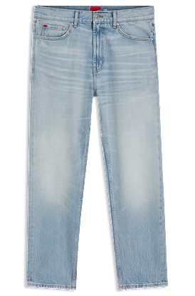 Vaqueros relaxed tapered fit de denim azul luminoso