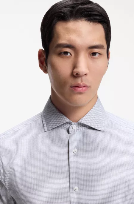 Slim-fit shirt in an Italian-made cotton