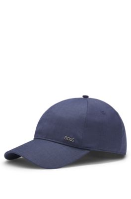 Gorra de lana virgen con detalle de letras de logo met&aacute;licas, Celeste