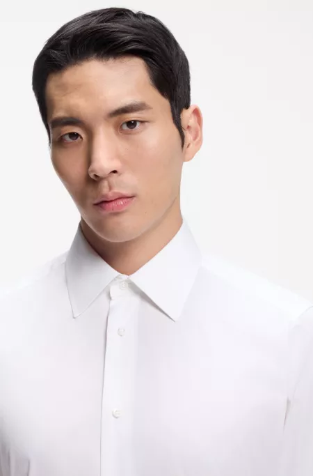 Regular-fit shirt in Italian-made cotton and silk