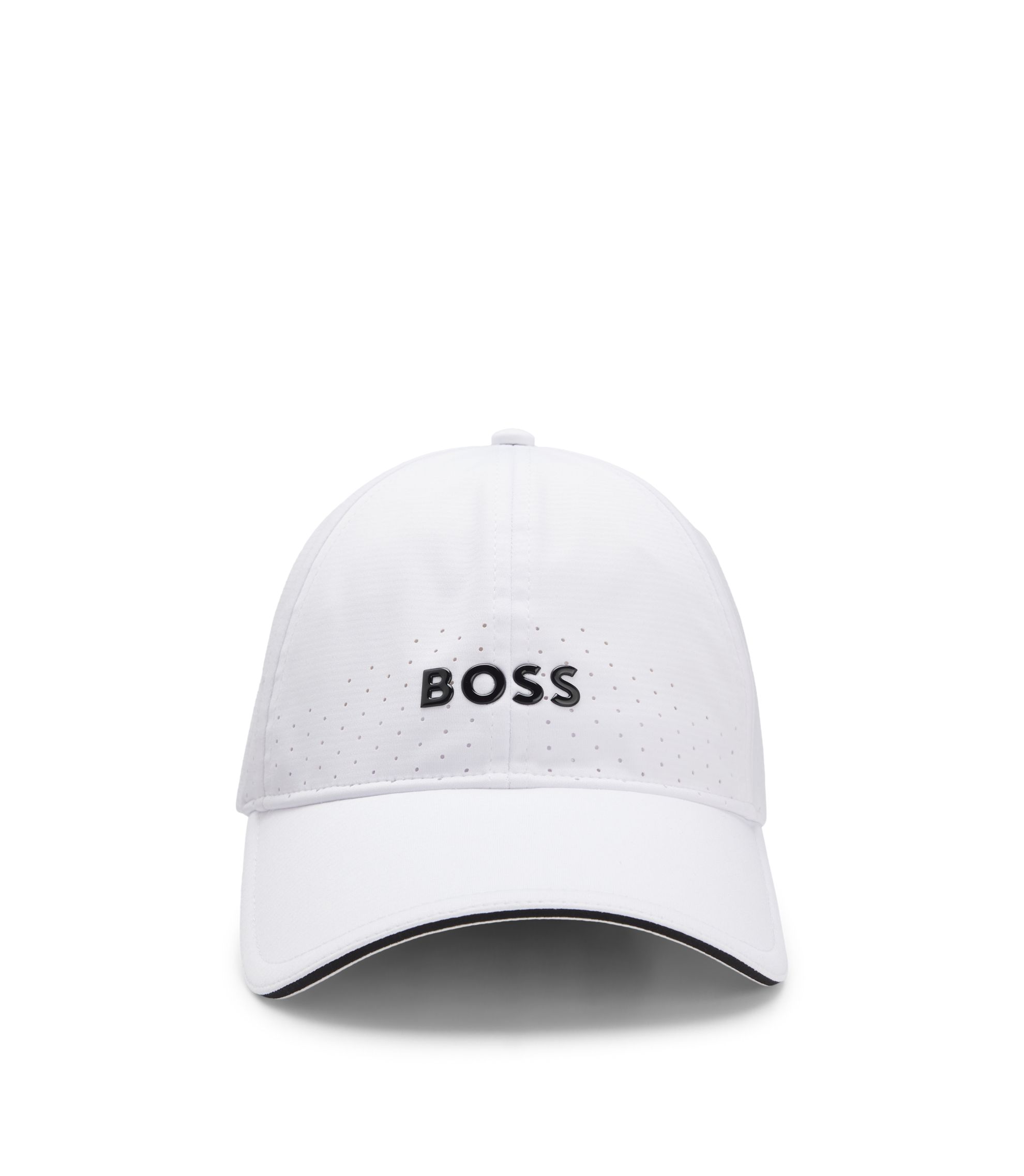 Hugo BOSS キャップ BOSS - Perforated cap with gloss logo - White