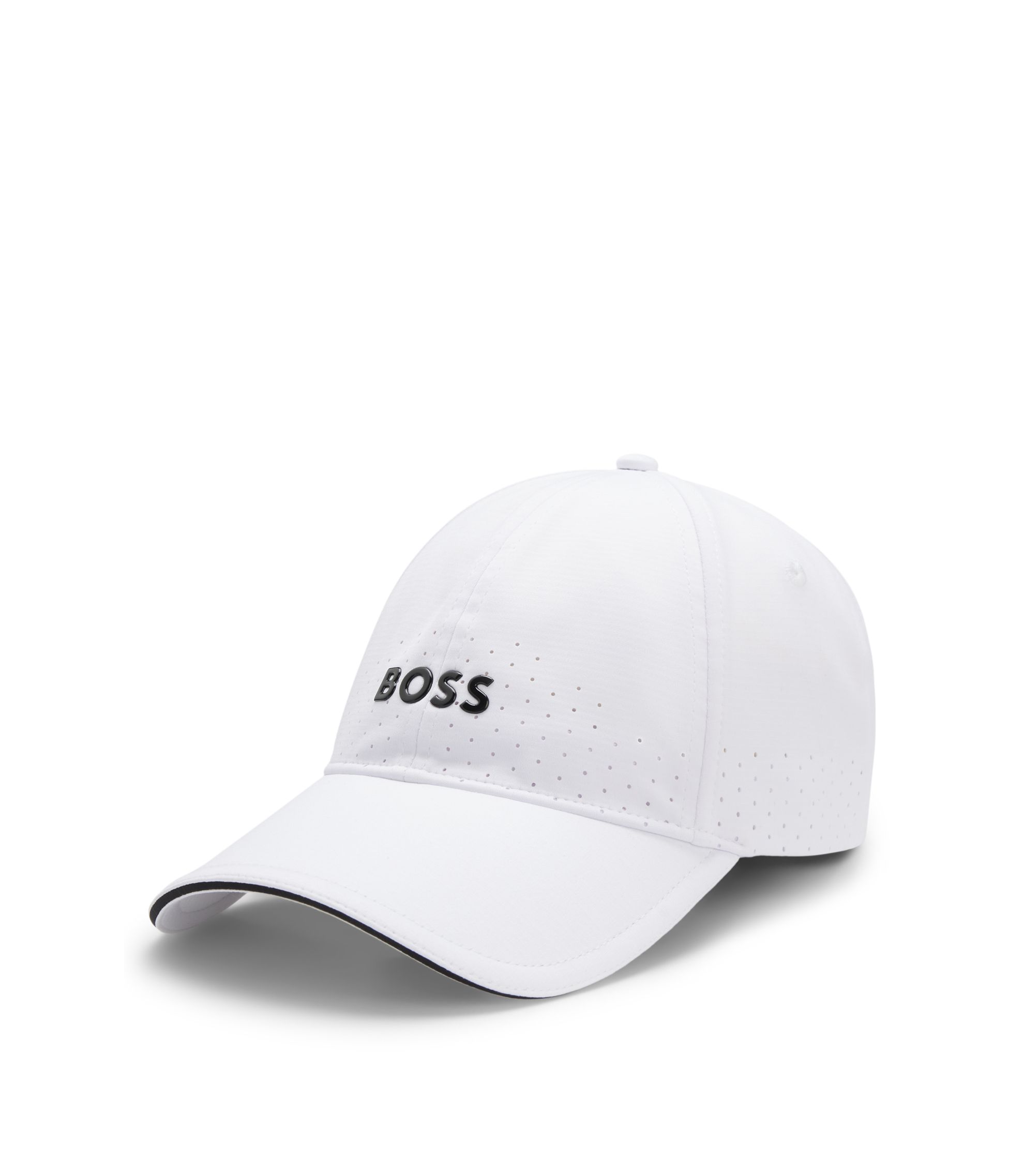 Hugo BOSS キャップ BOSS - Perforated cap with gloss logo - White