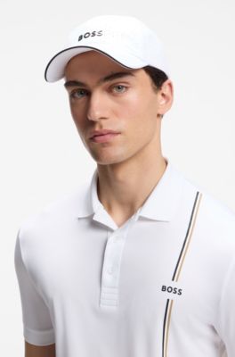 Gorra perforada con logo en relieve, Blanco