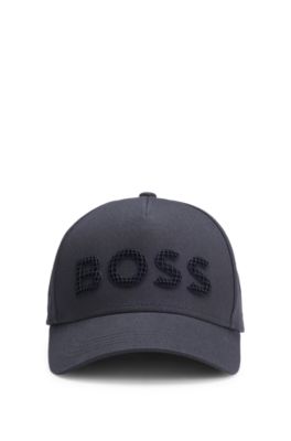 Gorra de sarga de algod&oacute;n con logo estructurado, Azul oscuro