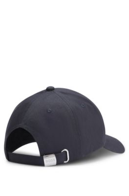 Casquette en twill de coton avec logo structur&eacute;, Bleu fonc&eacute;