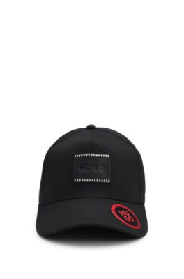 Cotton-twill cap with logo patch, Black