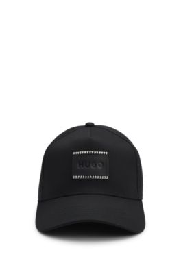 Gorra de sarga de algod&oacute;n con parche de logo, Negro
