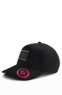 Cotton-twill cap with logo patch, Black