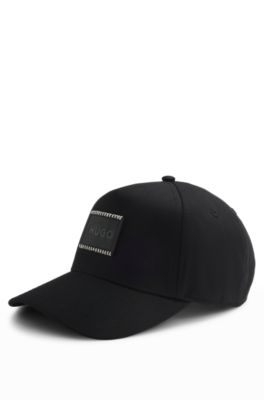 Gorra de sarga de algod&oacute;n con parche de logo, Negro