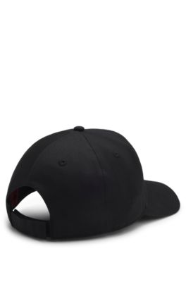 Cotton-twill cap with logo patch, Black