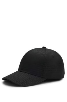 Cap with all-over logo jacquard, Black