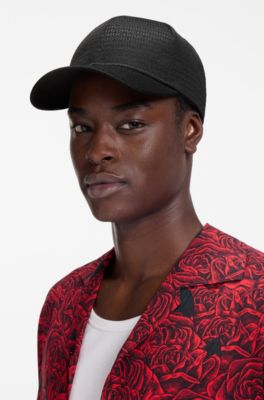 Gorra con motivo de logo integral en jacquard, Negro