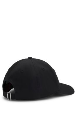 Casquette en twill de coton avec d&eacute;tails patch logo, Noir