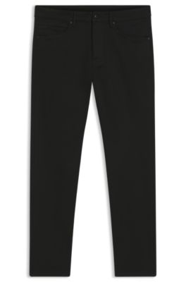 Pantalones Porsche x BOSS tapered fit de tejido vaquero el&aacute;stico, Negro