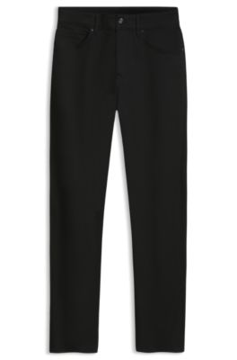 Pantalones Porsche x BOSS tapered fit de tejido vaquero el&aacute;stico, Negro
