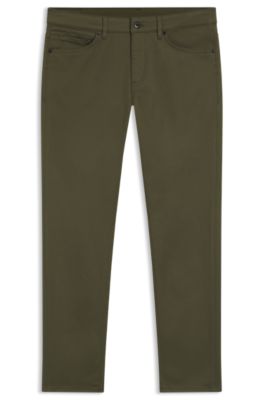 Porsche x BOSS tapered-fit pants in stretch denim, Light Green