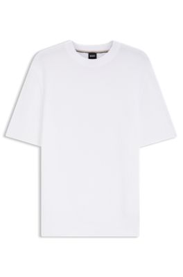 Knitted-structure sweater in cotton, White