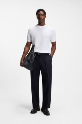 Knitted-structure sweater in cotton, White