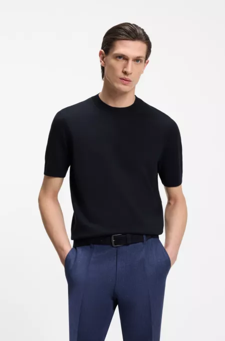 Knitted sweater in virgin wool