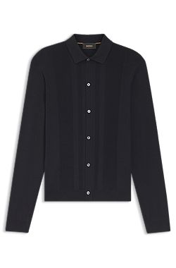 Silk cardigan with mesh paneling