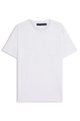 Camiseta BOSS BY BECKHAM en lino, Blanco