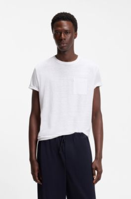 Camiseta BOSS BY BECKHAM en lino, Blanco
