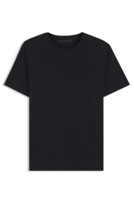 BOSS BY BECKHAM T-shirt in linen, Dark Blue