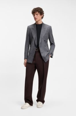 T-shirt BOSS BY BECKHAM en lin, Bleu fonc&eacute;