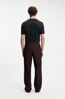 T-shirt BOSS BY BECKHAM en lin, Bleu fonc&eacute;