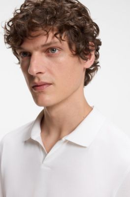 Polo BOSS BY BECKHAM en coton et soie, Blanc