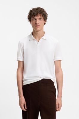 Polo BOSS BY BECKHAM en coton et soie, Blanc