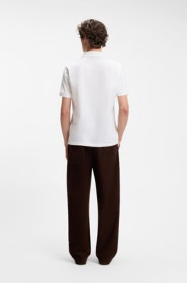 BOSS BY BECKHAM polo shirt in cotton and silk, White