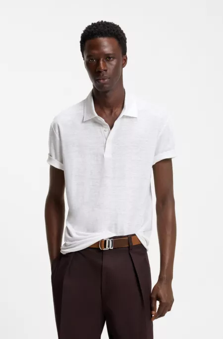 BOSS BY BECKHAM polo shirt in linen