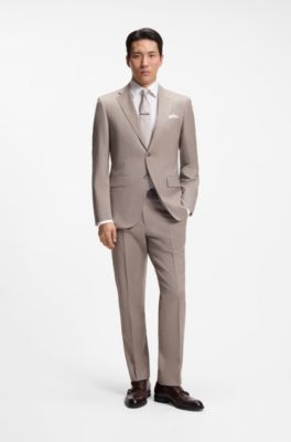 Easy-iron regular-fit shirt in stretch-cotton dobby, White