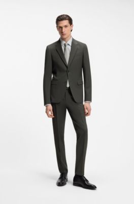 Easy-iron regular-fit shirt in stretch-cotton dobby, Light Green