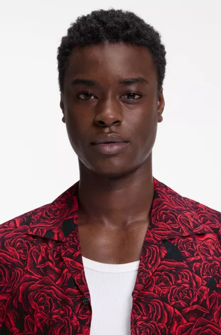 Oversized-fit shirt with digital print