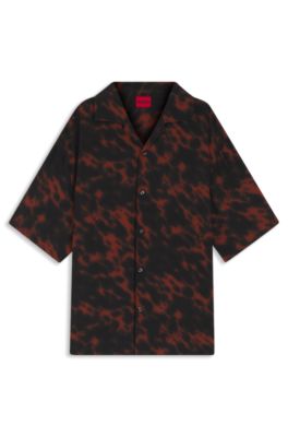 Oversized-fit shirt with digital print, Patterned