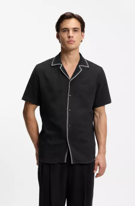 Relaxed-fit shirt in cotton seersucker
