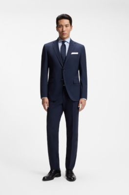 Easy-iron slim-fit shirt in cotton twill, Light Blue