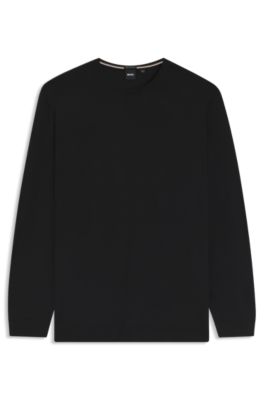 Regular-fit sweater in virgin wool, Black