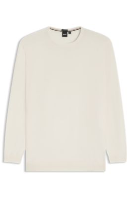 Jersey regular fit de lana virgen, Blanco