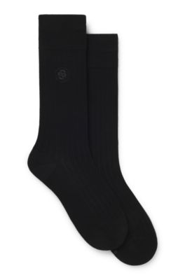 Paquete de dos pares de calcetines de largo normal con modal, Negro