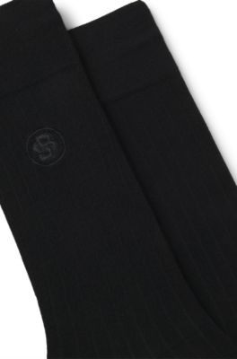 Paquete de dos pares de calcetines de largo normal con modal, Negro