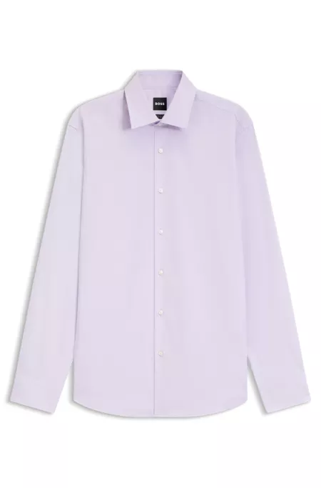 Easy-iron regular-fit shirt in stretch cotton